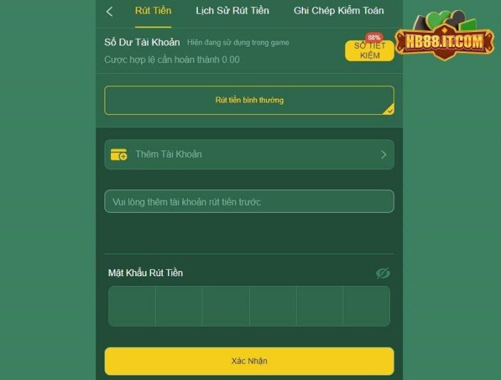 Thực hiện rút tiền an toàn với hệ thống hb88