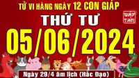 Tử vi hôm nay của 12 con giáp thứ 4 ngày 5/6/2024