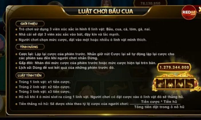 Luật chơi bầu cua tại Red88