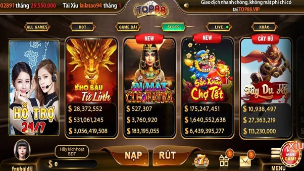 Slot game tại Top88 được biết đến là trò chơi có lượt người tham gia khủng