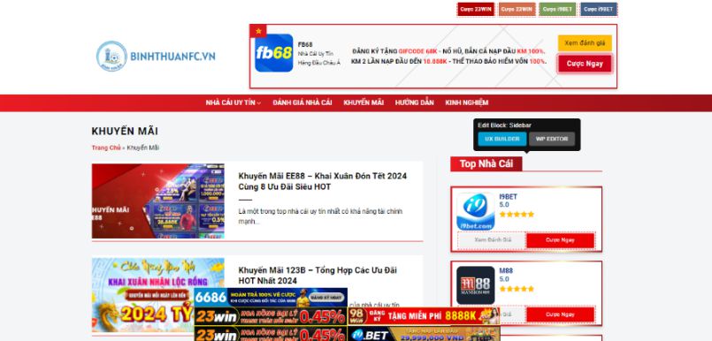 Các chuyên mục được cung cấp tại trang web BINHTHUANFC.VN