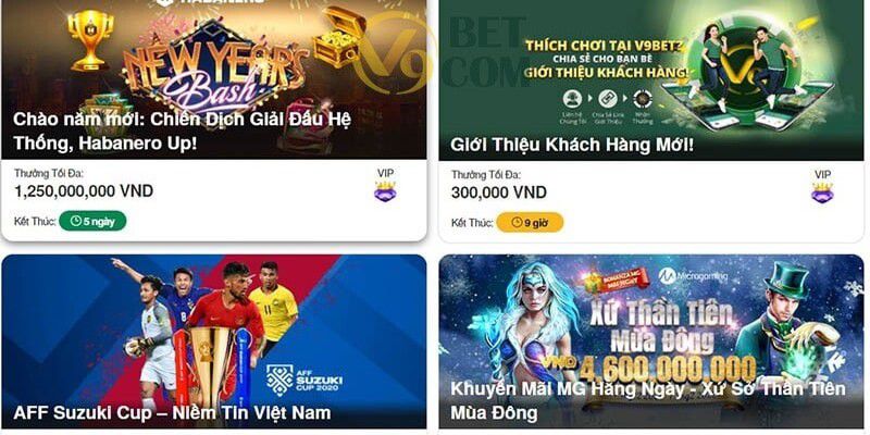 Khuyến mãi V9Bet nổi bật với giá trị cao