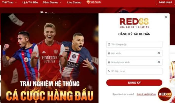 Các bước tạo tài khoản Red88