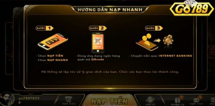 Điều kiện nạp tiền Go789