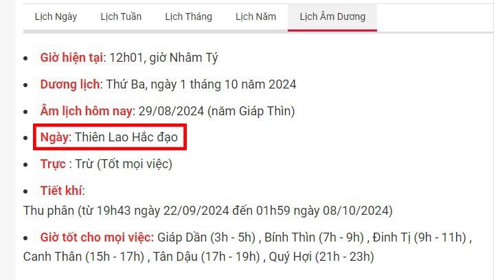 Chọn ngày tốt theo lịch âm dương